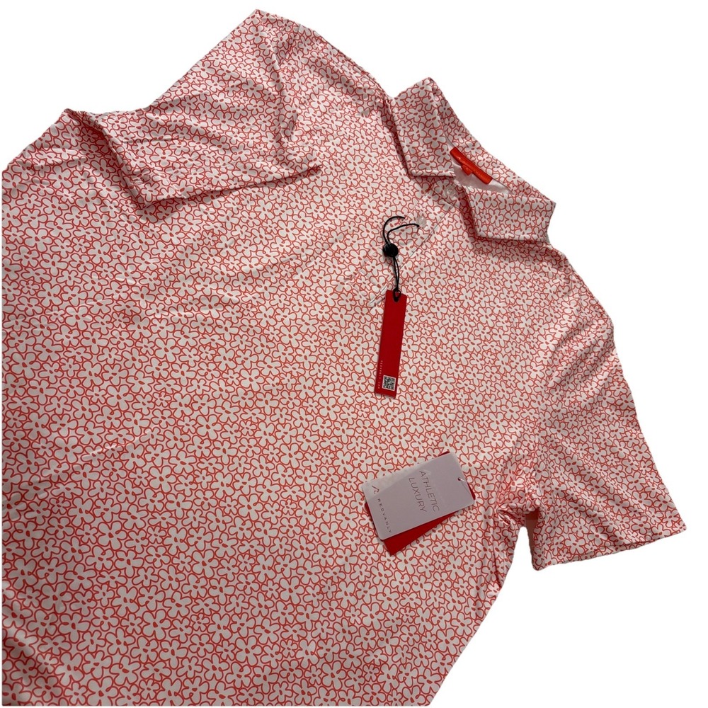 Redvanly Polo Shirt Athletic‎ Men's Size L Coral Golf Performance Stretch Pierre